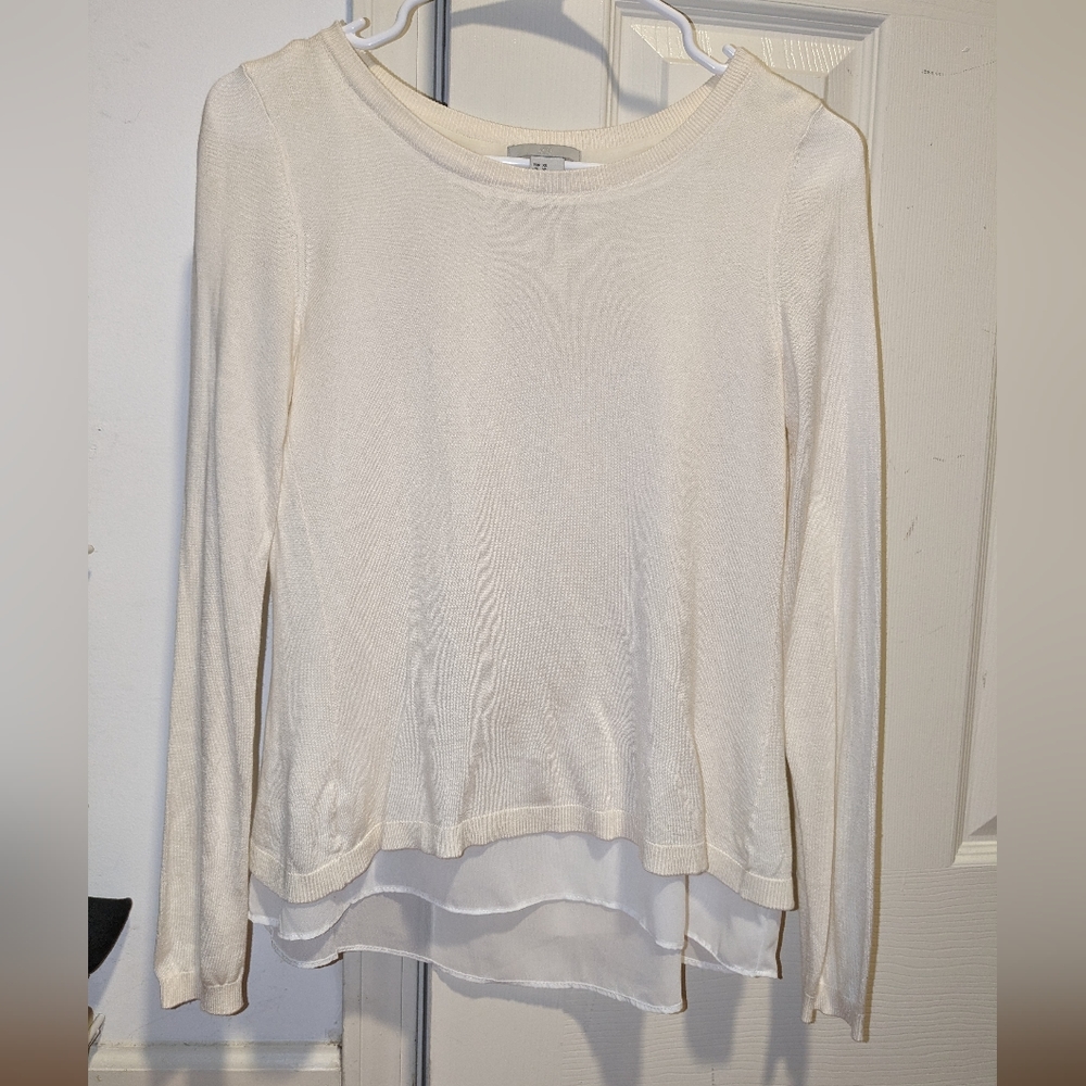 H&M Off White Sheer Back Top XS